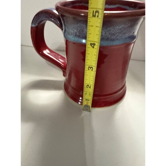 Westhampton Beach Brewing Co. NY Grey Fox Pottery 20 oz Mug  Red & Blue Glaze - Picture 8 of 8